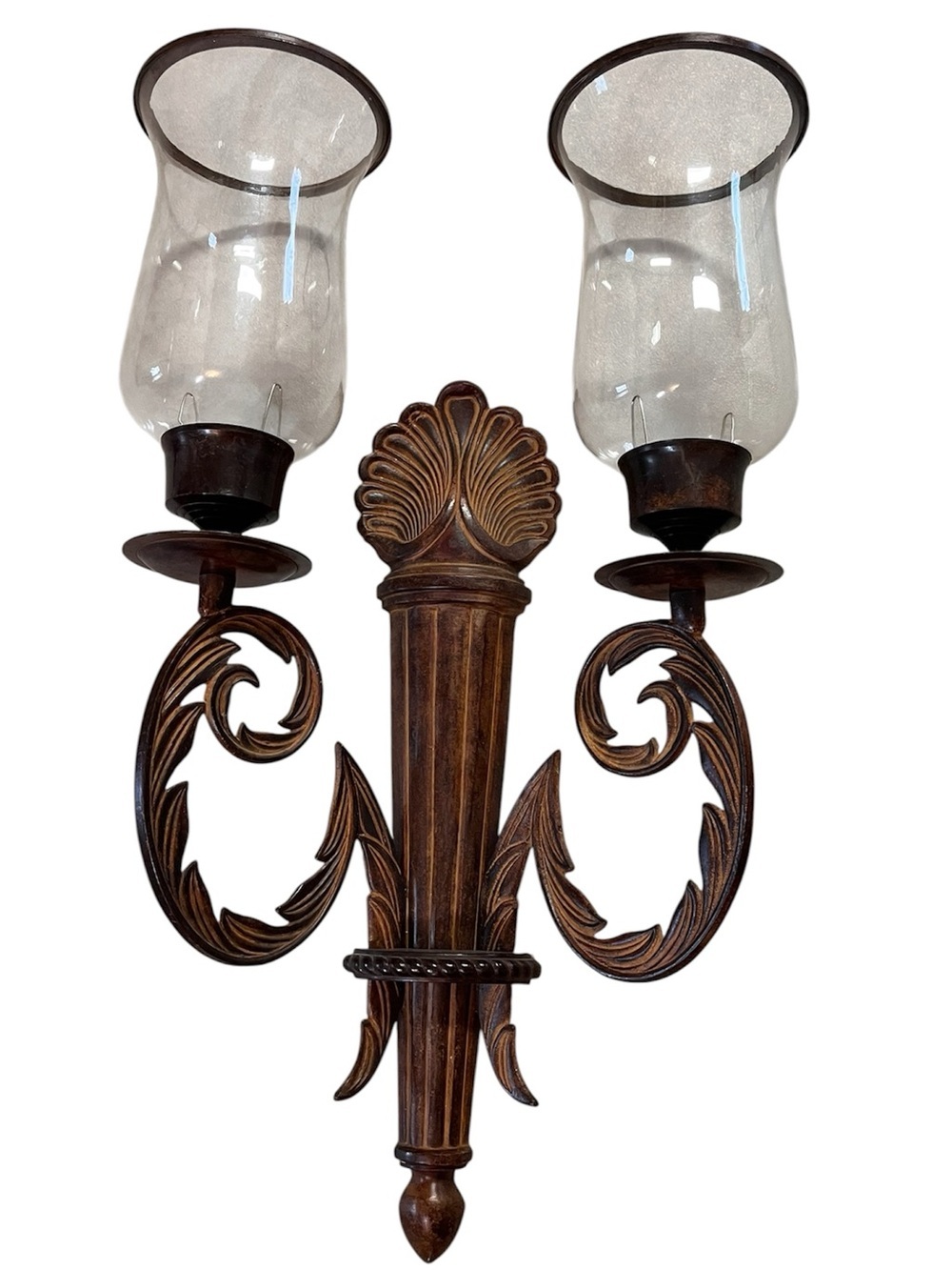 Antique-Style Double Wall Sconce in Distressed Bronze
Use with taper candles